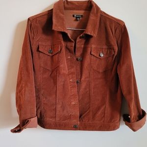 Burnt Orange Womens Corduroy Jacket - L